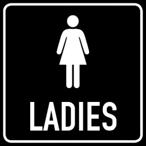 WC Toiletten Aufkleber Piktogramm Ladies | viereckig · schwarz | stark haftend