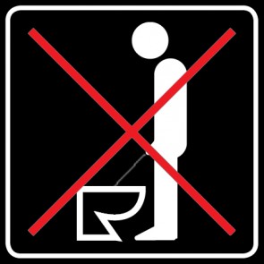 WC Toiletten Aufkleber Keine Stehpinkler erlaubt | viereckig · schwarz | stark haftend