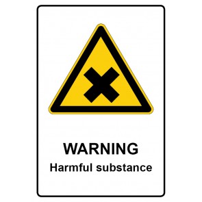 Aufkleber Warnzeichen Piktogramm & Text englisch · Warning · Harmful substance | stark haftend (Warnaufkleber)