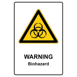 Aufkleber Warnzeichen Piktogramm & Text englisch · Warning · Biohazard