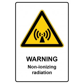 Schild Warnzeichen Piktogramm & Text englisch · Warning · Non-ionizing radiation | selbstklebend