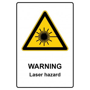 Schild Warnzeichen Piktogramm & Text englisch · Warning · Laser hazard | selbstklebend