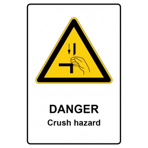 Aufkleber Warnzeichen Piktogramm & Text englisch · Danger · Crush hazard | stark haftend