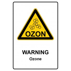 Schild Warnzeichen Piktogramm & Text englisch · Warning · Ozone