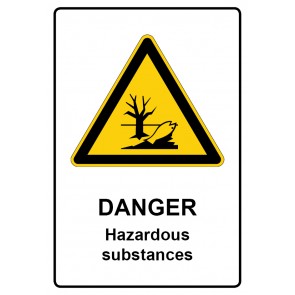Magnetschild Warnzeichen Piktogramm & Text englisch · Danger · Hazardous substances