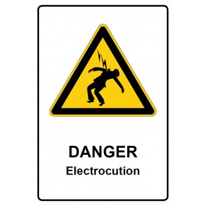 Schild Warnzeichen Piktogramm & Text englisch · Danger · Electrocution | selbstklebend