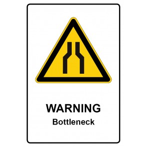 Schild Warnzeichen Piktogramm & Text englisch · Warning · Bottleneck