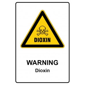 Schild Warnzeichen Piktogramm & Text englisch · Warning · Dioxin | selbstklebend