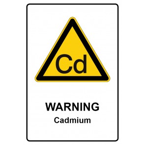 Schild Warnzeichen Piktogramm & Text englisch · Warning · Cadmium