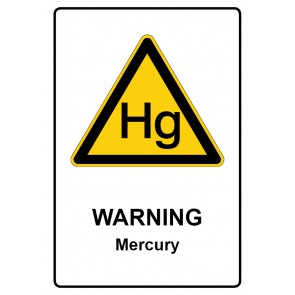 Schild Warnzeichen Piktogramm & Text englisch · Warning · Mercury