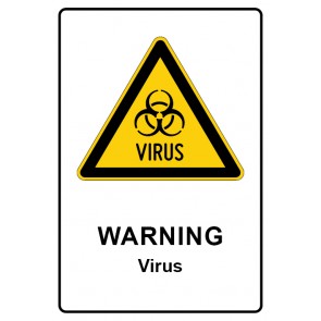 Aufkleber Warnzeichen Piktogramm & Text englisch · Warning · Virus