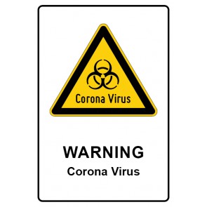 Schild Warnzeichen Piktogramm & Text englisch · Warning · Corona Virus | selbstklebend (Warnschild)