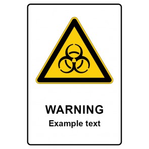 Schild Warnzeichen Piktogramm & Text englisch · Warning · Example text | selbstklebend (Warnschild)
