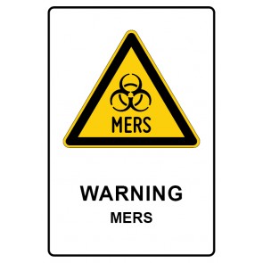 Schild Warnzeichen Piktogramm & Text englisch · Warning · MERS | selbstklebend (Warnschild)