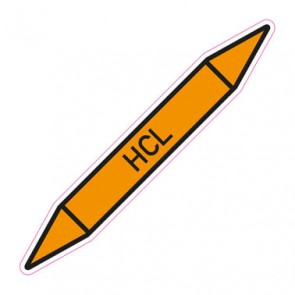 Aufkleber Rohrkennzeichnung · Rohrleitungskennzeichnung HCL