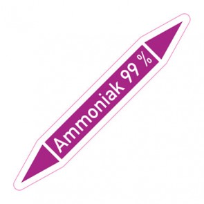 Rohrleitungskennzeichnung Ammoniak 99 % · Aufkleber  | stark haftend