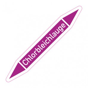 Rohrleitungskennzeichnung Chlorbleichlauge · Aufkleber  | stark haftend