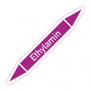 Rohrleitungskennzeichnung Ethylamin · Aufkleber  | stark haftend