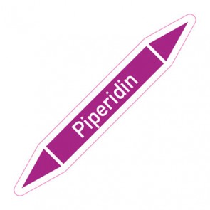 Aufkleber Rohrkennzeichnung · Rohrleitungskennzeichnung Piperidin