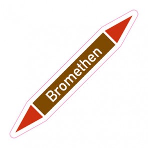 Rohrleitungskennzeichnung Bromethen · Aufkleber  | stark haftend