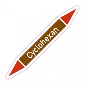 Rohrleitungskennzeichnung Cyclohexan · Aufkleber  | stark haftend