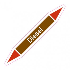 Rohrleitungskennzeichnung Diesel · Aufkleber  | stark haftend