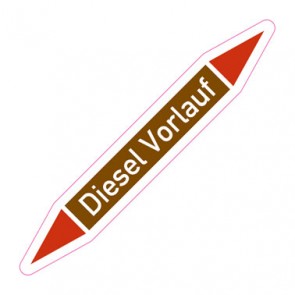Rohrleitungskennzeichnung Diesel Vorlauf · Aufkleber  | stark haftend
