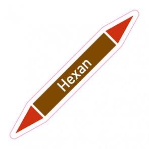 Rohrleitungskennzeichnung Hexan · Aufkleber  | stark haftend