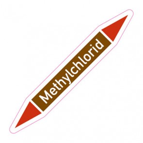 Rohrleitungskennzeichnung Methylchlorid · Aufkleber  | stark haftend