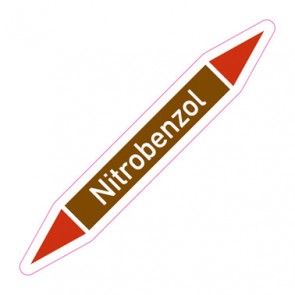 Rohrleitungskennzeichnung Nitrobenzol · Aufkleber  | stark haftend