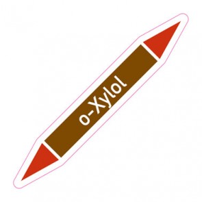 Aufkleber Rohrkennzeichnung · Rohrleitungskennzeichnung o-Xylol