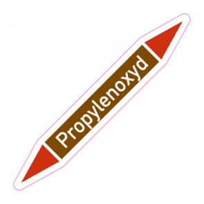 Aufkleber Rohrkennzeichnung · Rohrleitungskennzeichnung Propylenoxyd