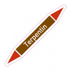 Aufkleber Rohrkennzeichnung · Rohrleitungskennzeichnung Terpentin