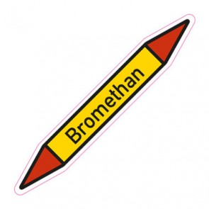 Aufkleber Rohrkennzeichnung · Rohrleitungskennzeichnung Bromethan