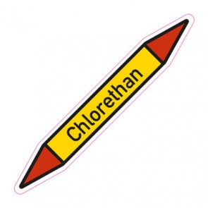 Rohrleitungskennzeichnung Chlorethan · Aufkleber  | stark haftend
