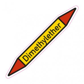 Rohrleitungskennzeichnung Dimethylether · Aufkleber  | stark haftend