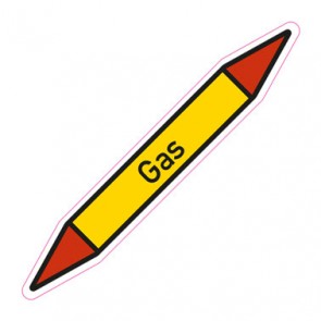 Aufkleber Rohrkennzeichnung · Rohrleitungskennzeichnung Gas