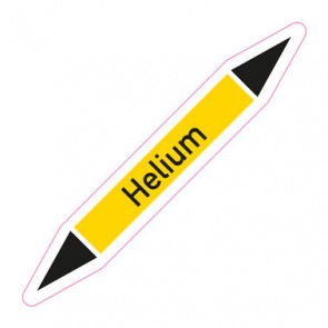 Aufkleber Rohrkennzeichnung · Rohrleitungskennzeichnung Helium