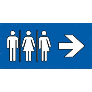 Banner Festivalbanner WC Herren · Damen · Transgender rechts | blau