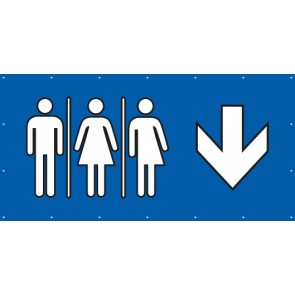 Banner Festivalbanner WC Herren · Damen · Transgender hier | blau