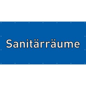 Banner Festivalbanner Sanitärräume | blau