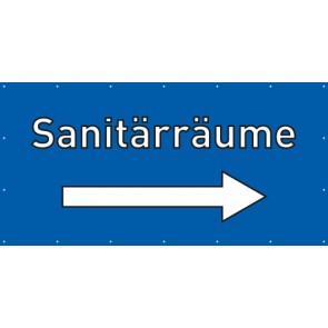 Banner Festivalbanner Sanitärräume rechts | blau