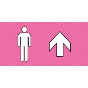 Banner Festivalbanner WC Herren geradeaus | rosa