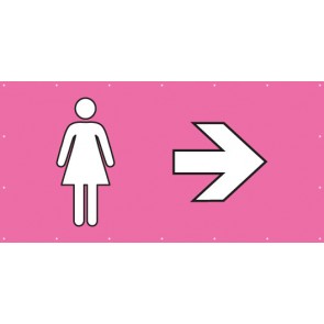 Banner Festivalbanner WC Damen rechts | rosa