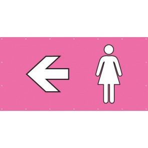 Banner Festivalbanner WC Damen links | rosa