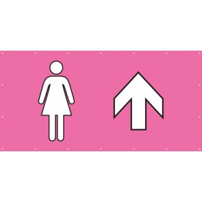 Banner Festivalbanner WC Damen geradeaus | rosa