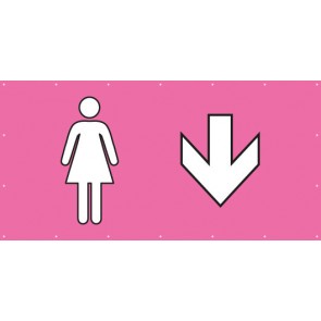 Banner Festivalbanner WC Damen hier | rosa