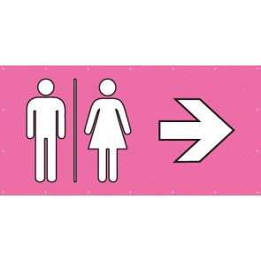 Banner Festivalbanner WC Herren · Damen rechts | rosa