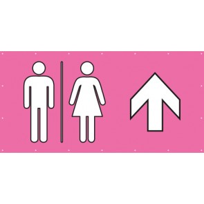 Banner Festivalbanner WC Herren · Damen geradeaus | rosa