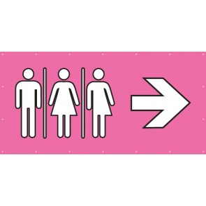 Banner Festivalbanner WC Herren · Damen · Transgender rechts | rosa